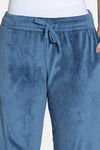 Zivame Knit Poly Velour Loungewear Set - Reflecting Pond — thumbnail 6